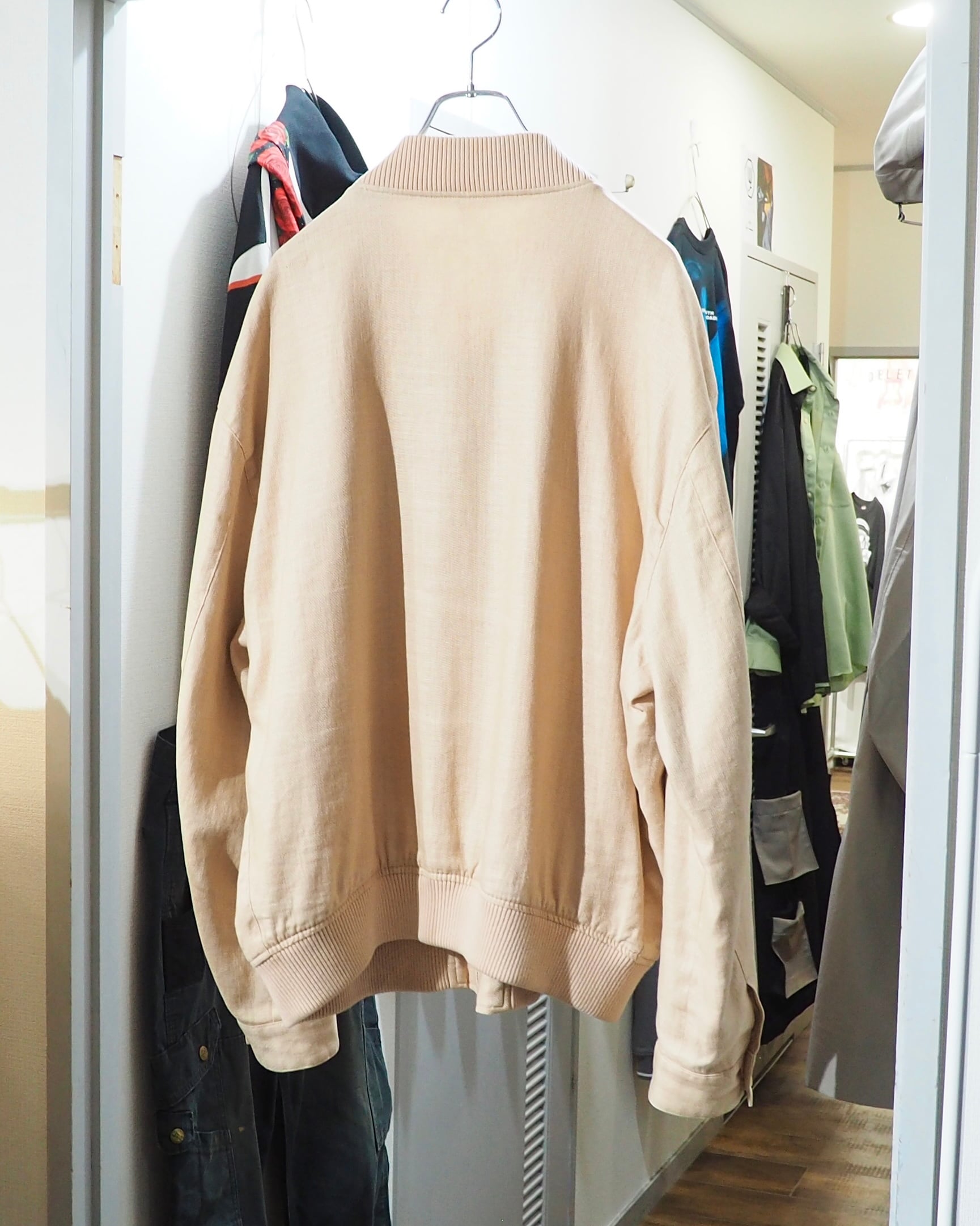 " PAPAS " Soft Light Beige color vintage loose Linen jacket