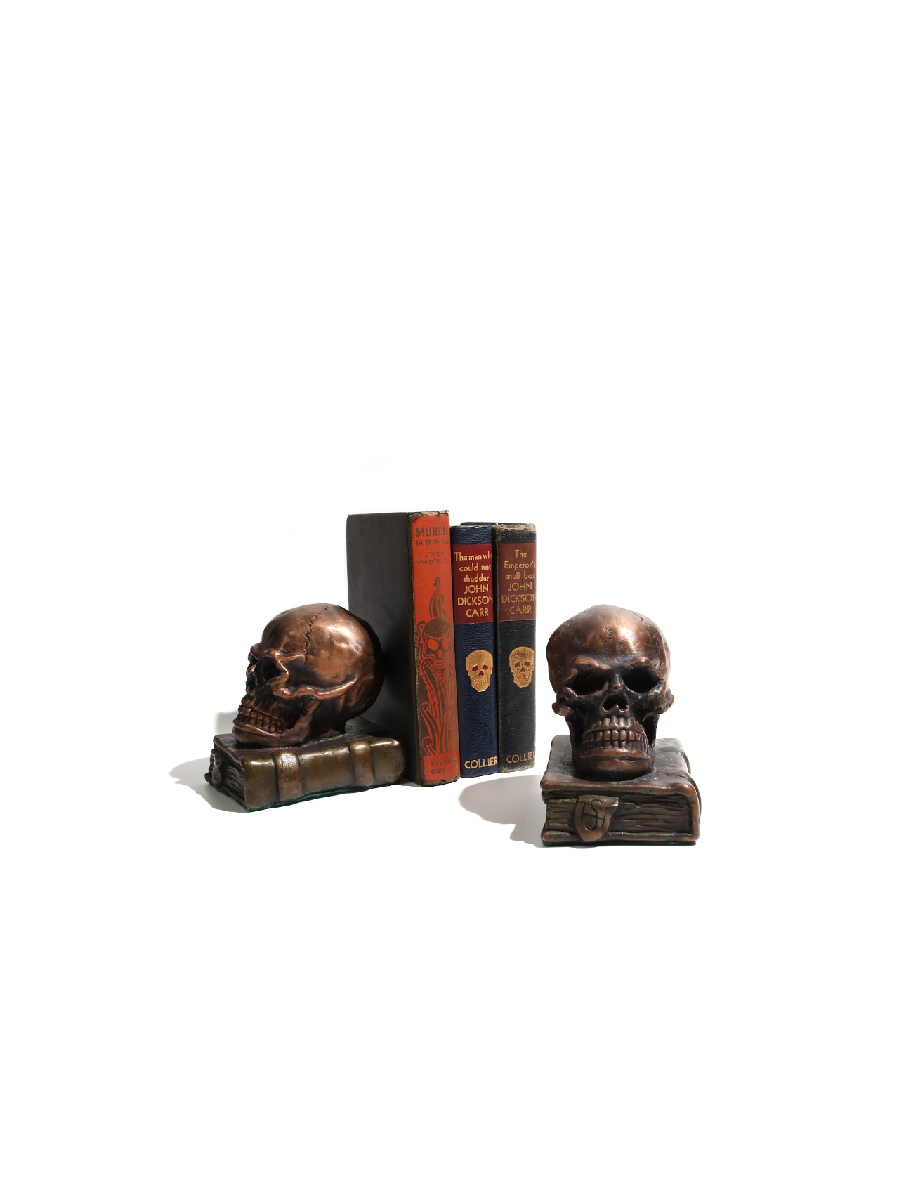SKULL AND BOOK" BOOK ENDS