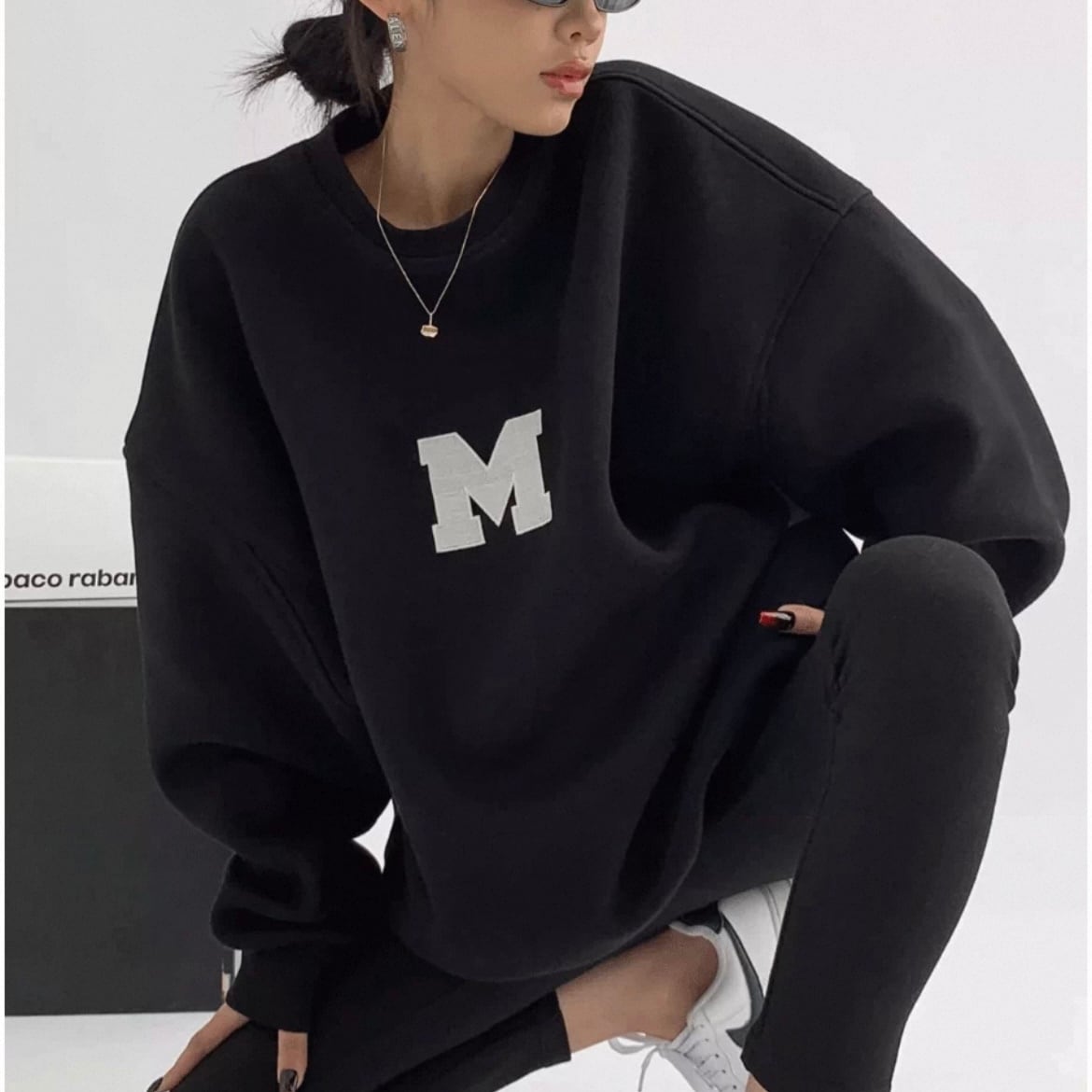 ロゴプリント 長袖 ドロップショルダー スウェット ◆3col SA10027