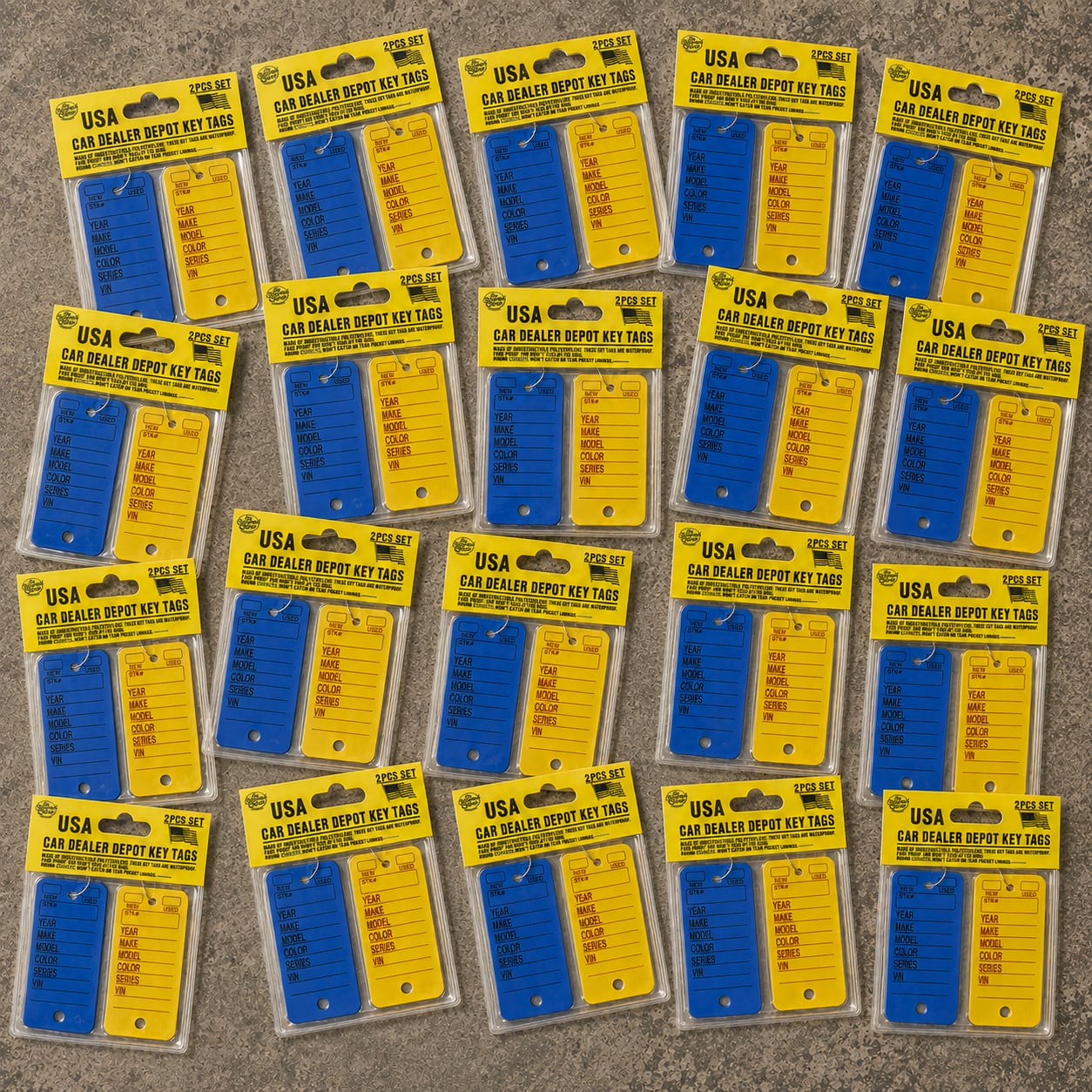まとめ買い【MADE IN USA】アメ車 バイカー ハーレー アメリカ キーホルダー カーディーラータグ 本物 2個セットX20=合計40個 :USCAR-002-20SET