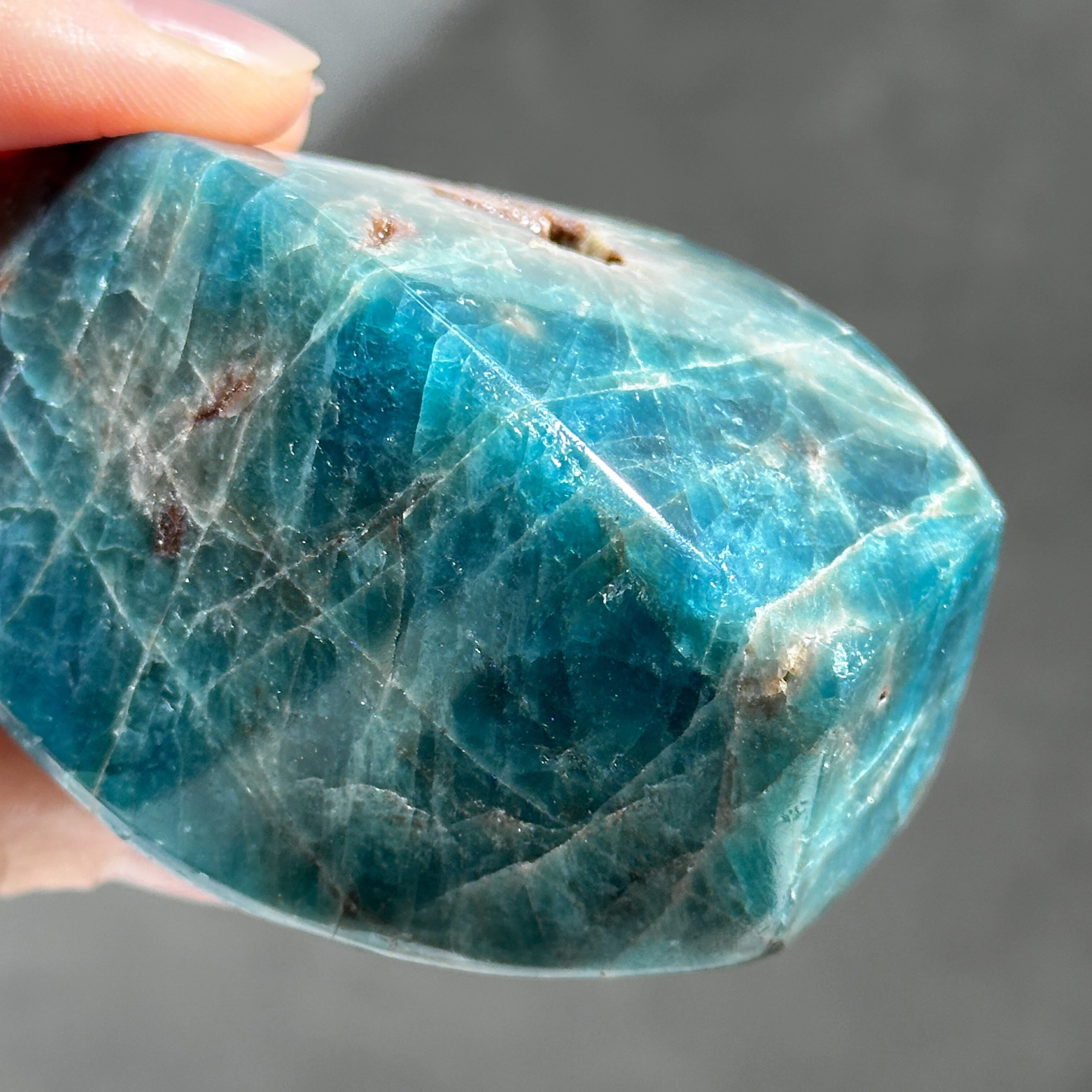 天然石　アパタイト ブルーアパタイト フレイム型 32◇ Blue Apatite ◇ 天然石