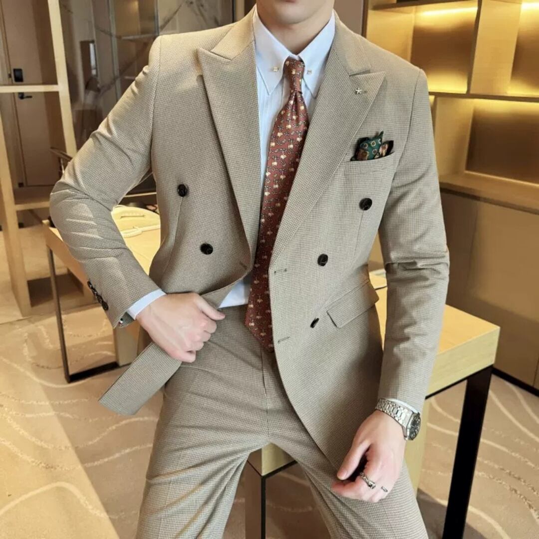 千鳥格子 ダブルブレストスーツ ツーピース 2カラー A2405 | メンズ