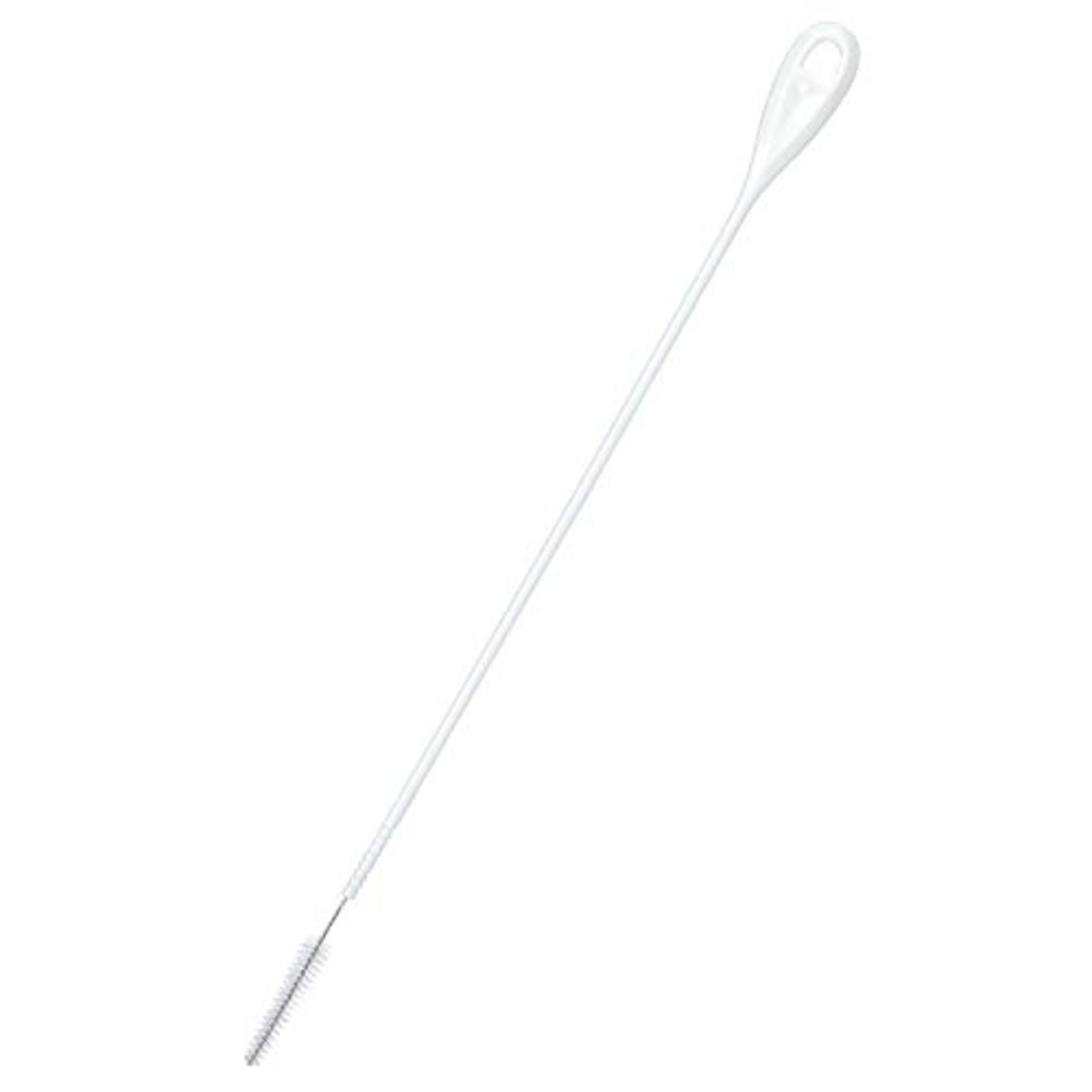 まめいた ブラシ ホワイト 約24.7×1.5×0.6cm ストロー ブラシ クリーナー ロングタイプ 極細ナイロン 自由に曲がる 日本製 KB-821