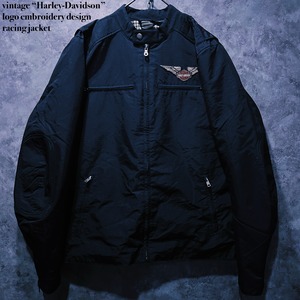 【doppio】vintage “Harley-Davidson” logo embroidery design racing jacket