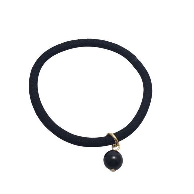 オニキス ヘアゴム 黒 天然石 アクセサリー 髪飾り 600円 厄除け 大人 シンプル ハンドメイド 天然石 日本製 黒ゴム 開運グッズ 幸運 スピリチュアル 誕生日 プレゼント ギフト ヘアアクセサリー パワーストーン