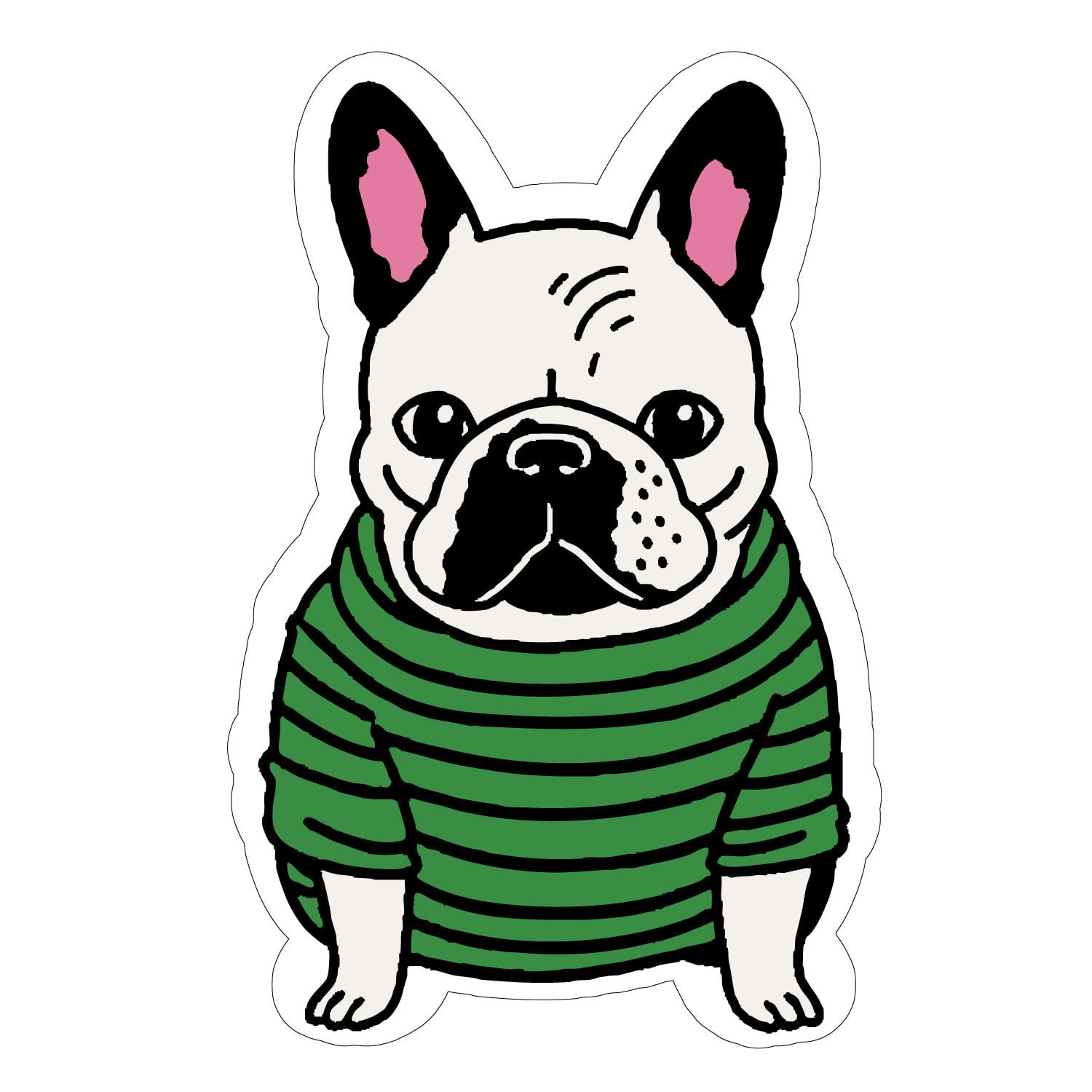 フレンチブルドック フレブル シール ステッカー FRENCH BULL DOG STICKER : FBST-001GR