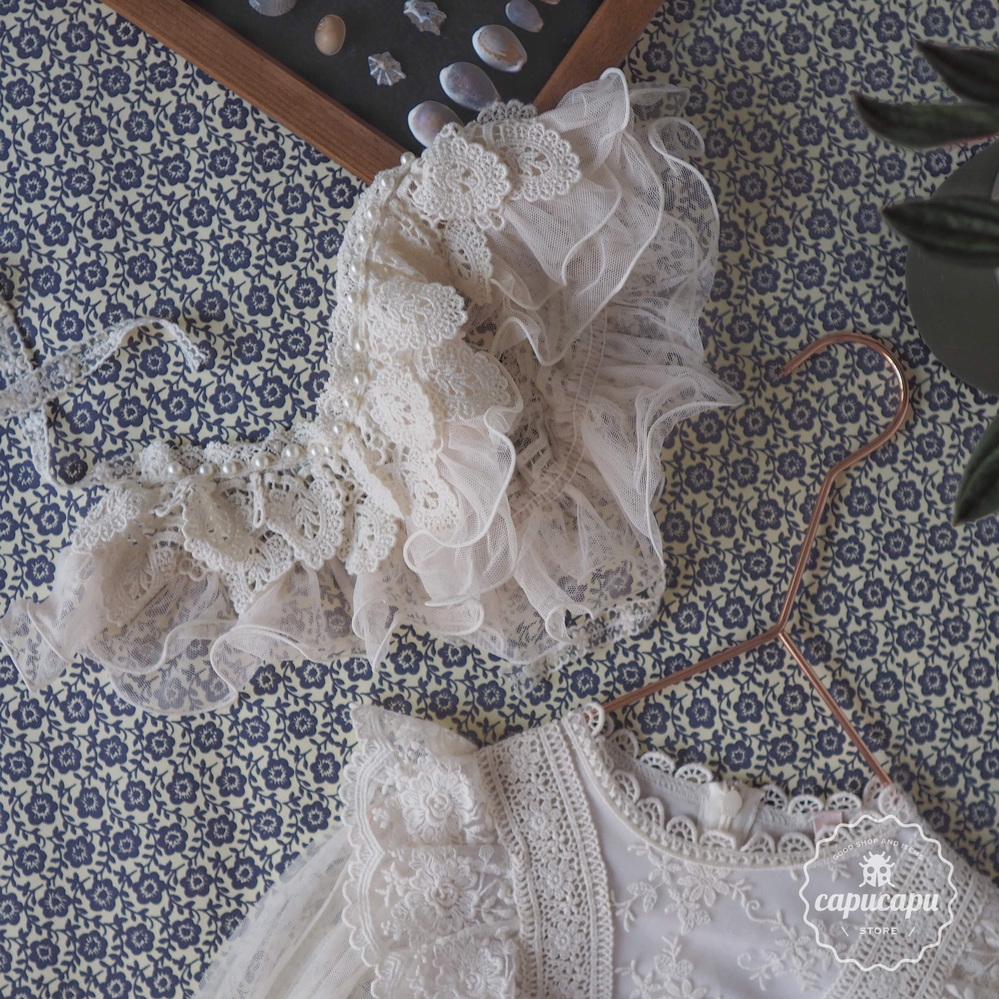 sold out» pearl leaf Lace cape パール 葉っぱ ケープ 付け襟 つけ襟