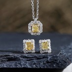ファンシーブラウニッシュ グリニッシュ イエロー ダイヤモンド ネックレス pt950(K18) / SI2 / 0.237ct / DA 0.120ct