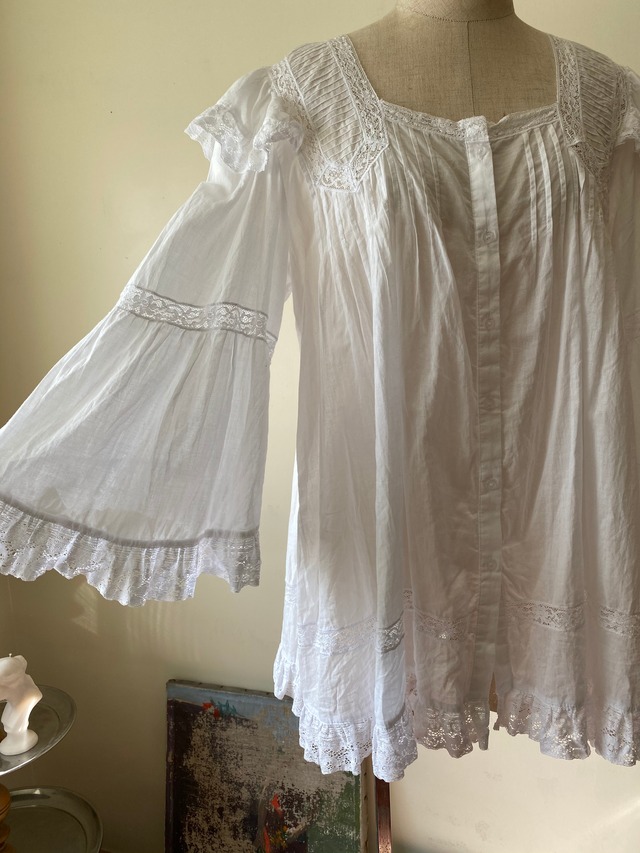1920s Antique Cotton Lace Blouse