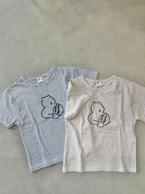 【I-bang】バゲットベア Tシャツ ベージュ 80~130cm