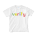 verify ポップ アートデザイン logo Tシャツ 白