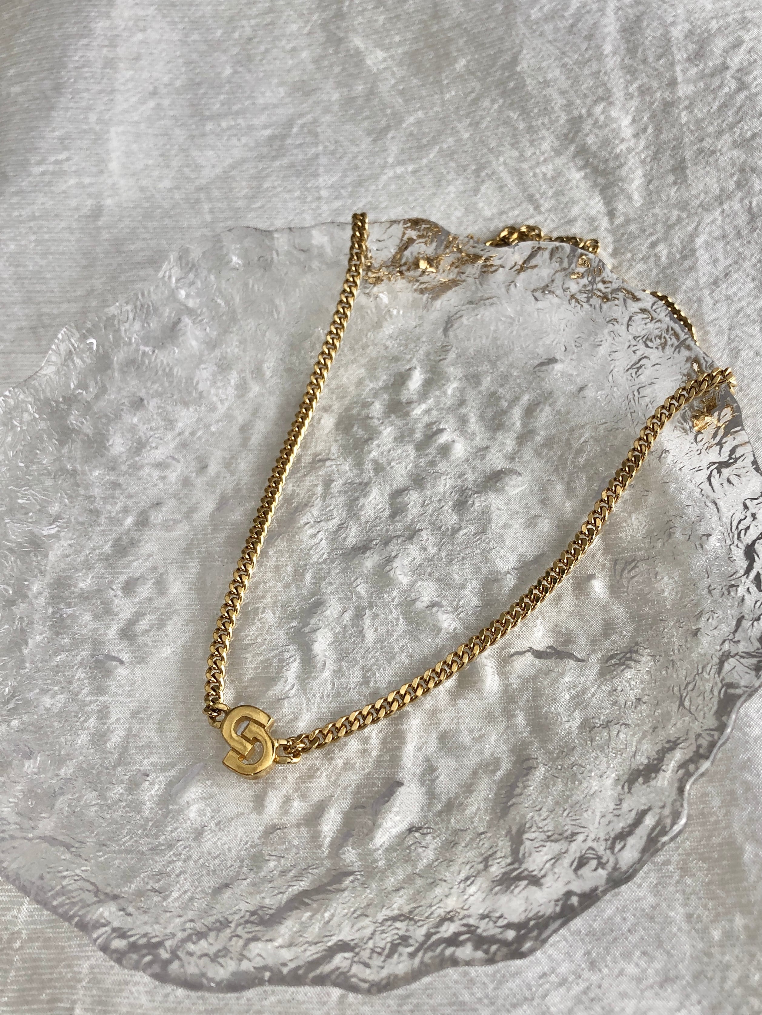 Christian Dior クリスチャン ディオール ネックレス ゴールド CD vintage ヴィンテージ オールド 6xzyi7