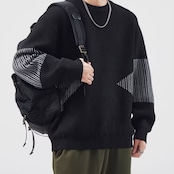 カジュアル クルーネックニット af0464