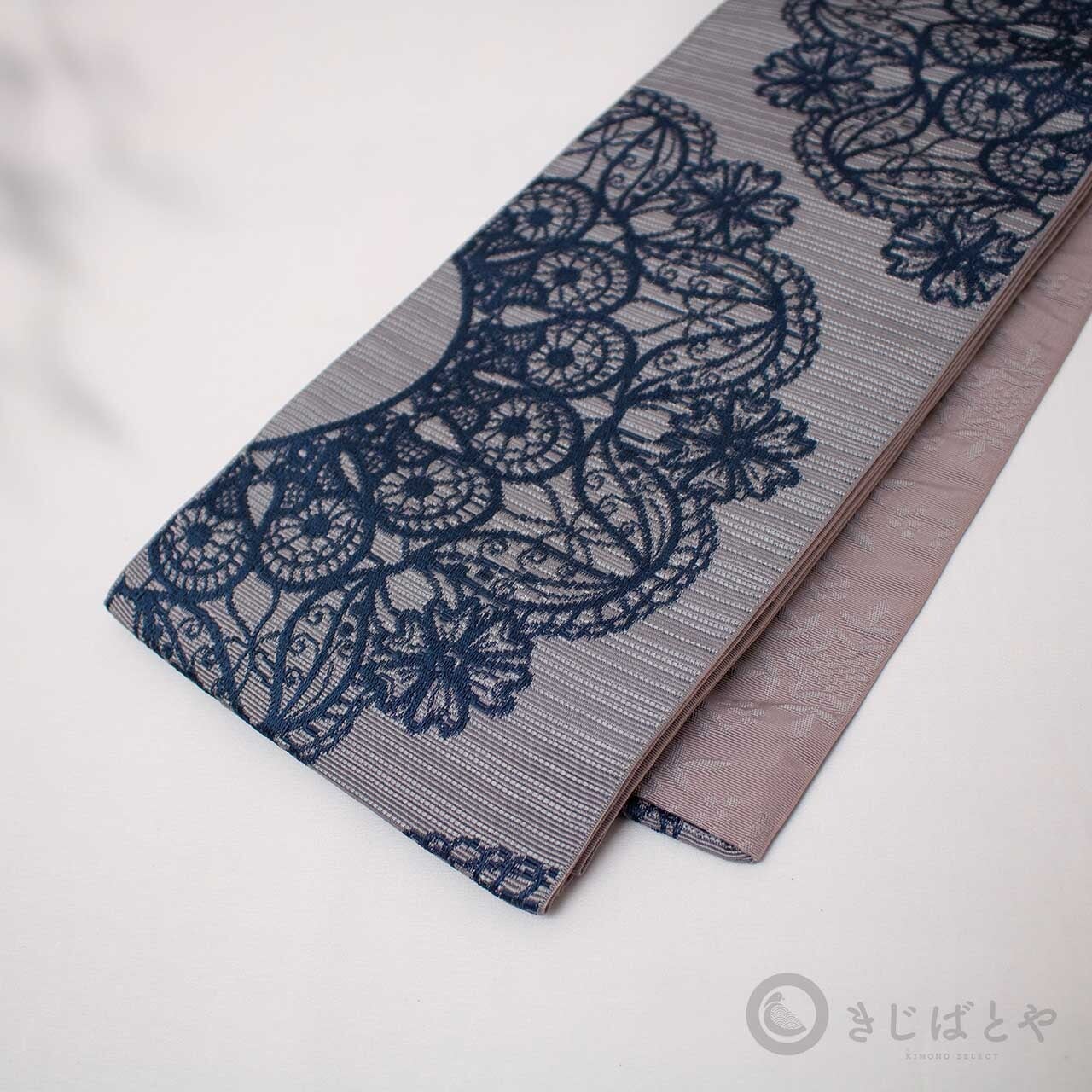 レース半幅帯　レースと水彩画 han-t-lace-hisi.jpg