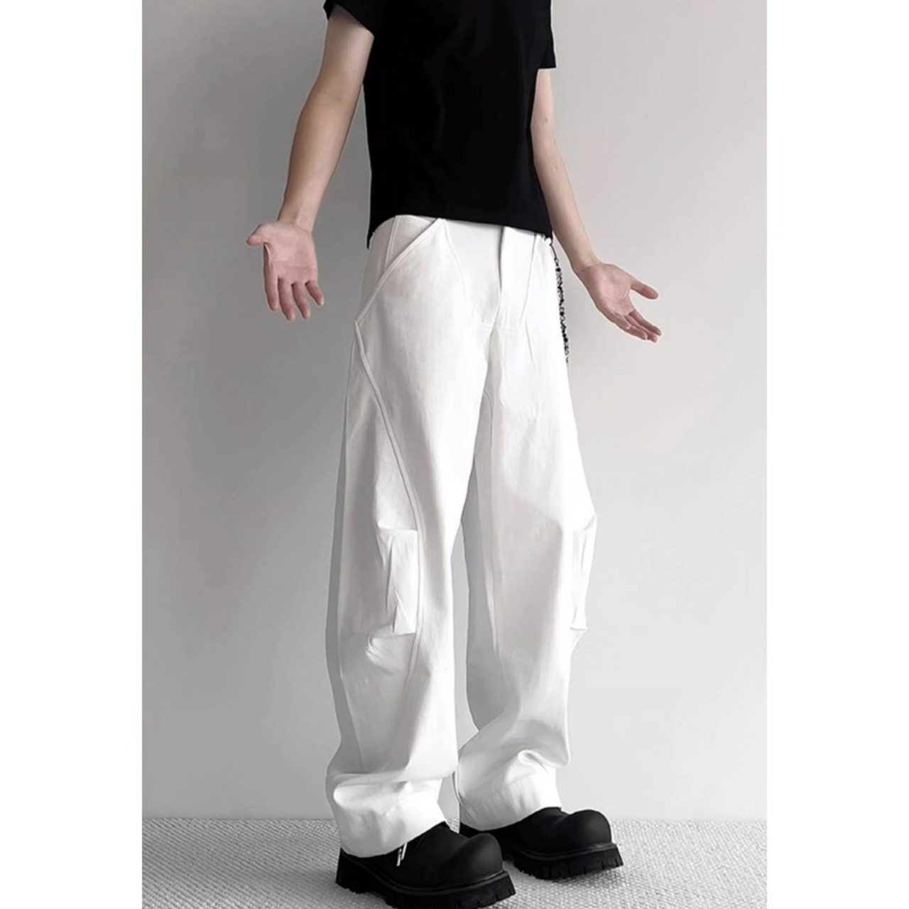 Wide Leg Full-Length Design Pants ◇2color H0880
