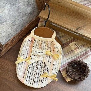 【PET】全2色立体的リボン付きメッシュキャミトップス