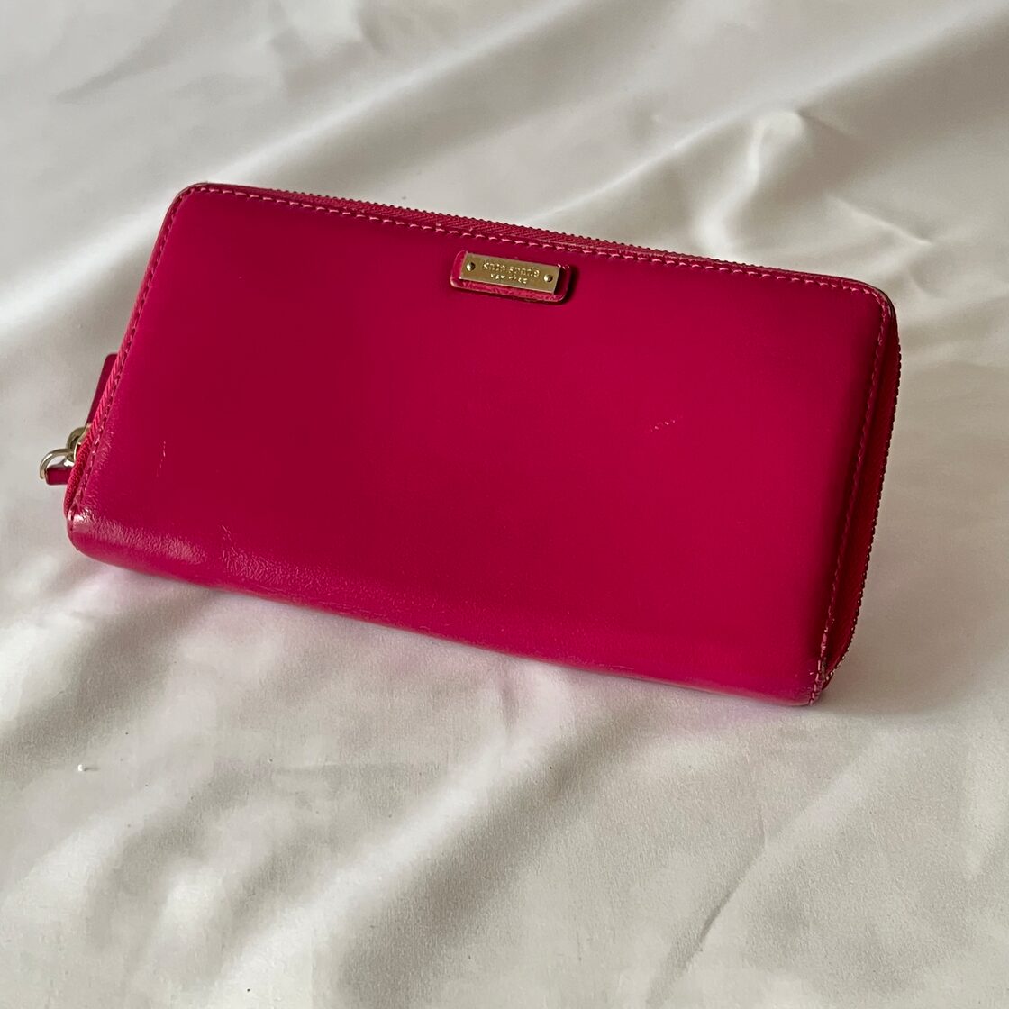 KATE SPADE ケイトスペード ラウンドファスナー 長財布 ピンクパープル 
