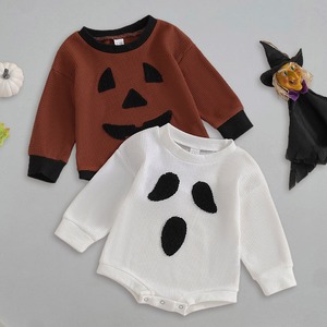 【BABY&KID】ハロウィーンワッフルロンパース　全2色