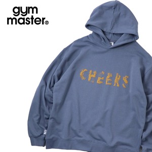 gym master ジムマスター 10.3oz CHEERS スウェット プルパーカー メンズ レディース プルオーバーパーカー ミニ裏毛 長袖 フード付き コットン100% カジュアル LOVE&PEACE G821732 スレイトブルー