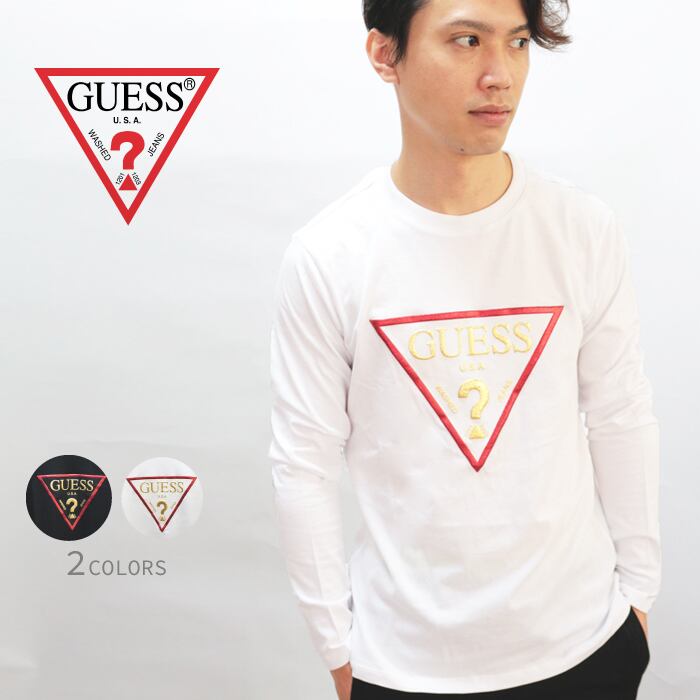 30%OFF GUESS【ゲス】 MI2K8406LS Tshirt ゴールドロゴロングTシャツ