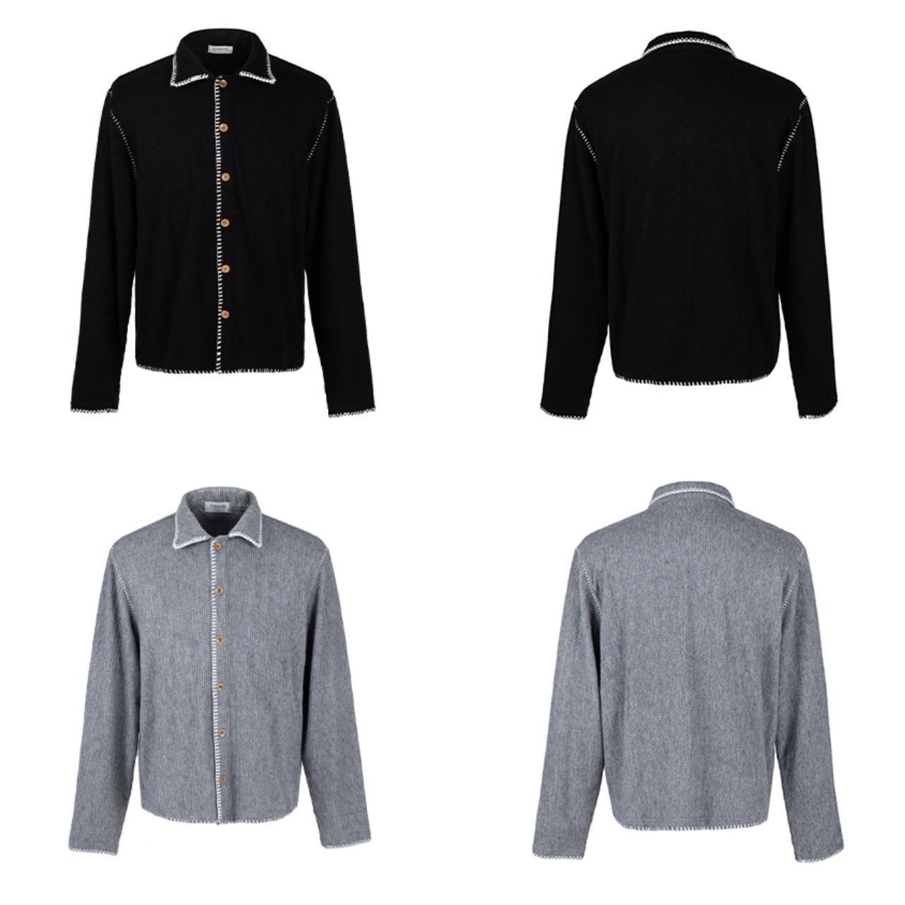 ホワイトステッチニットカーディガン　1194