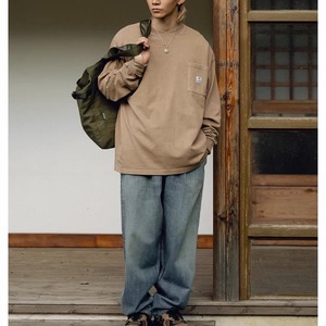 Oversized pocket long sleeve tee 1072