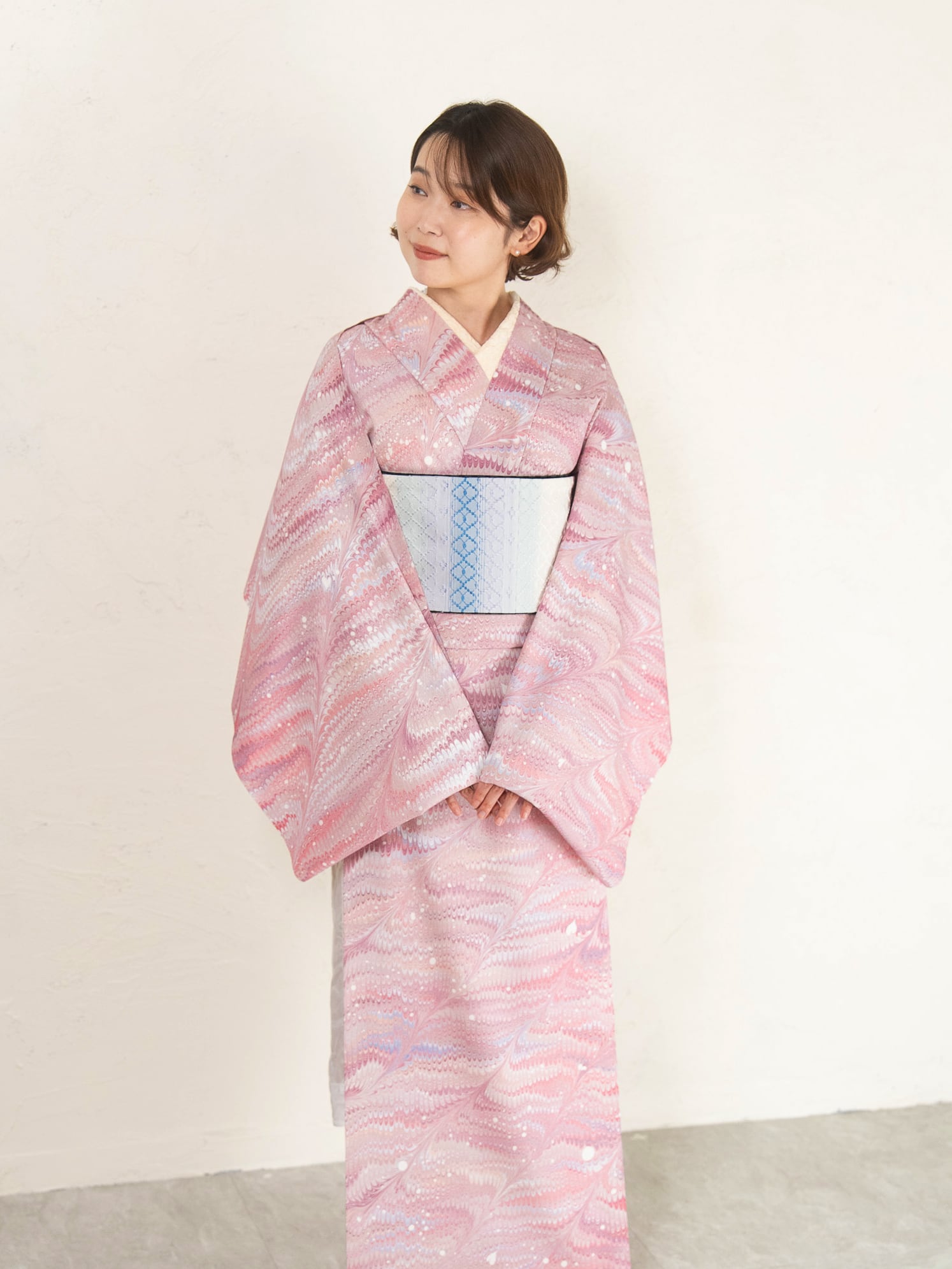 プレタ着物〈仕立て代込み〉「白藤」♡蝶柄〜セオアルファ 浴衣・夏