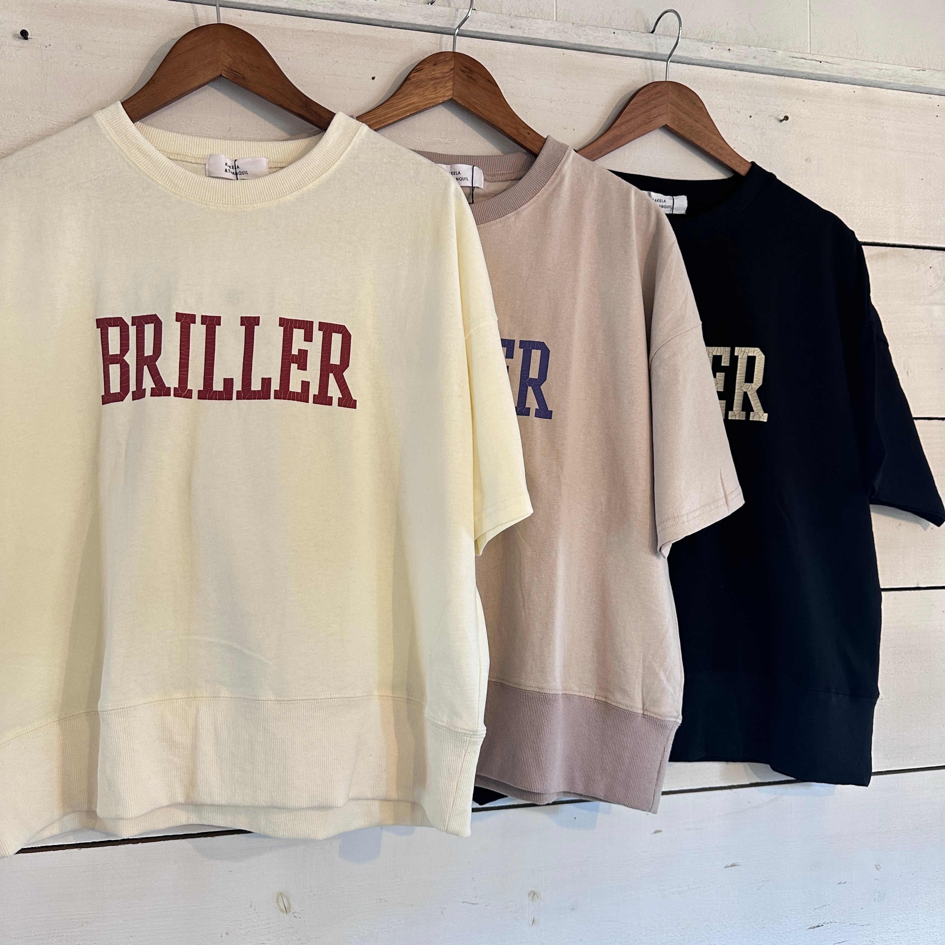 KAKELA裾リブカレッジロゴプリントクルー   P-597