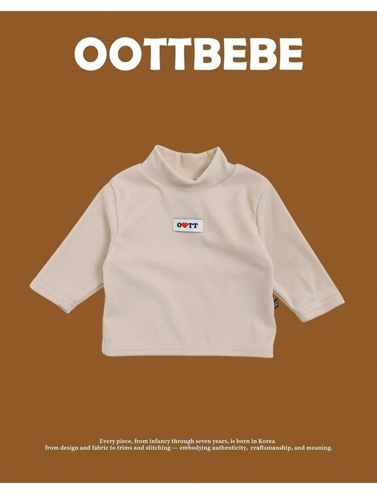 韓国子供服 / 26winter / oottbebe / ぷにぷにタートルネックT / ベビー&キッズ / 冬服 *XS~XL*