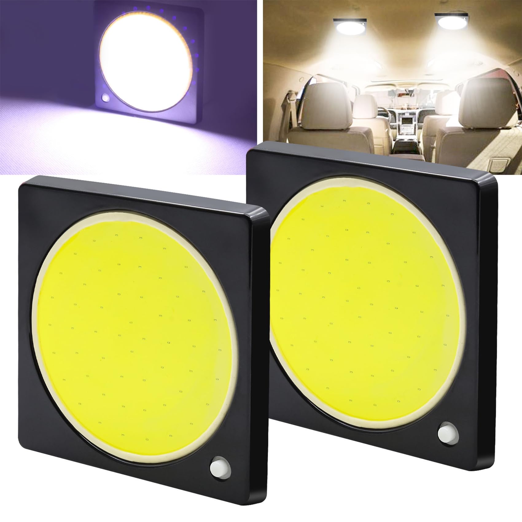 Aoling LED ルームランプ 車用 面発光、室内灯 12V 24V ホワイト 貨物灯、ルームライト 白 車 2個
