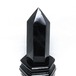 黒水晶 六角柱 モリオン ポイント 置物 一点物 台座付属 152-4334