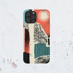 受注生産 iPhoneケース 太陽と人物シルエットの紙片コラージュ｜人物コラージュ ZINE059C