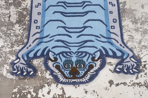 Tibetan Tiger Rug 《Sサイズ•ウール・オリジナル3・レイニーブルー266》チベタンタイガーラグ
