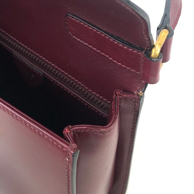 CELINE セリーヌ カデナ ターンロック レザー クロスボディ ショルダーバッグ ボルドー vintage ヴィンテージ オールド 28epaz
