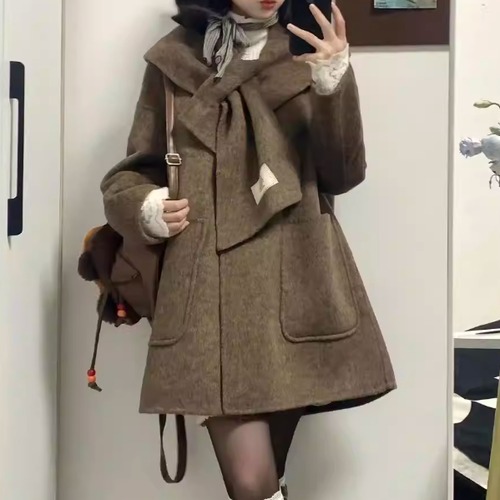 デザインカラーウールライクコート ・74415