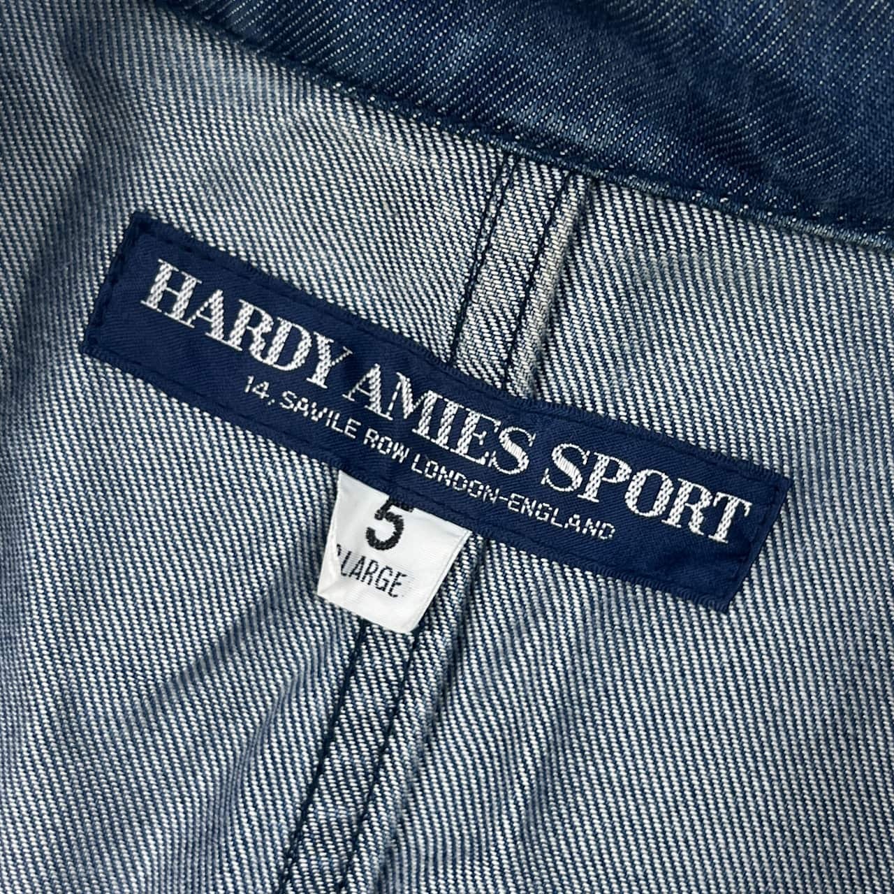 HARDY AMIES SPORT ハーディエイミススポーツ デニム 風 シャンブレー ジャケット 5/ブルー メンズ