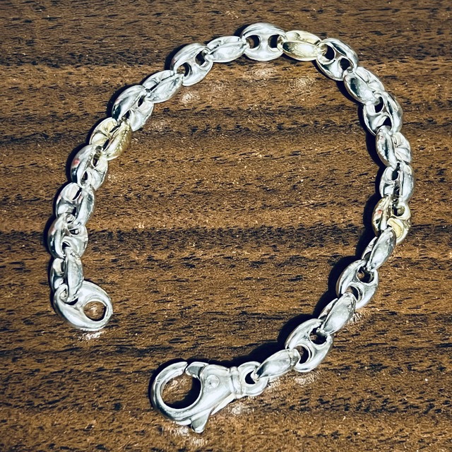 VINTAGE TIFFANY & CO. Anchor Chain Bracelet Sterling Silver & 18K Gold | ヴィンテージ ティファニー アンカー チェーン ブレスレット スターリング シルバー & 18K ゴールド