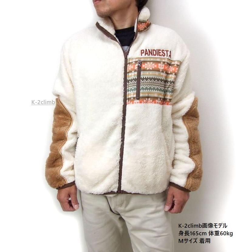メンズ ボアフリースブルゾン 白 pandiesta japan パンディエスタの人気ボアフリースジャケット もこもこ 暖かいフワフワ フリースzip  592560 k2select2020
