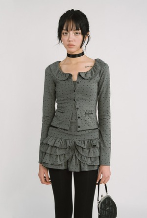 [threetimes] Lolly picot skirt (charcoal) 正規品 韓国ブランド 韓国通販 韓国代行 韓国ファッション スリータイムズ three times 日本 店舗