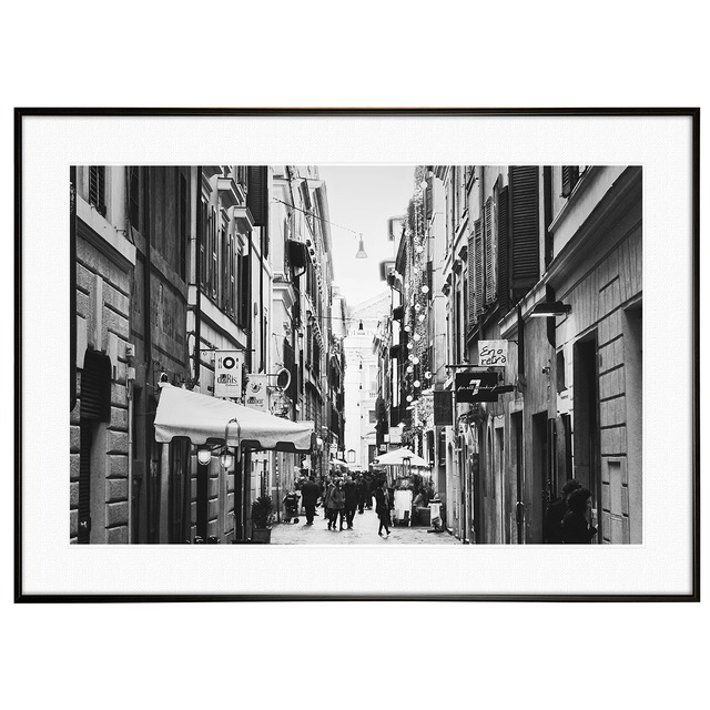 イタリア写真 ローマの街並み インテリア モノクロアートポスター額装 AS4192