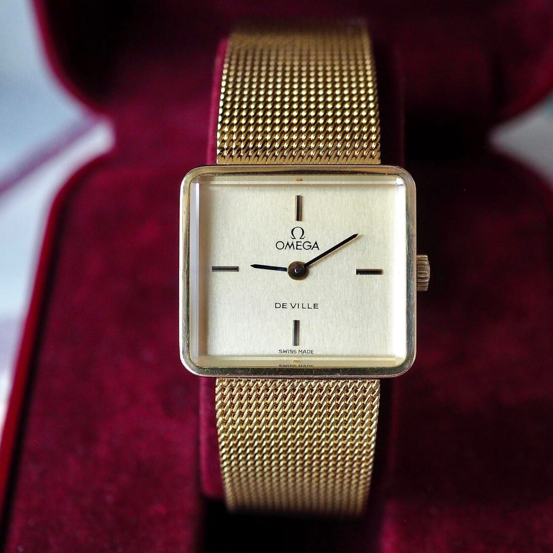 OH済 OMEGA オメガ deville グリマデザイン 一体型ドレスウォッチ 