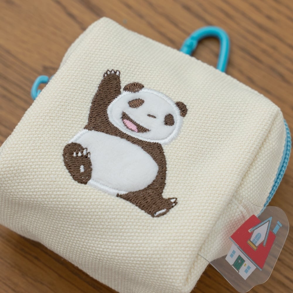 パンダコパンダ カラビナ付きポーチ ブルー（2118） | すすのこ商店
