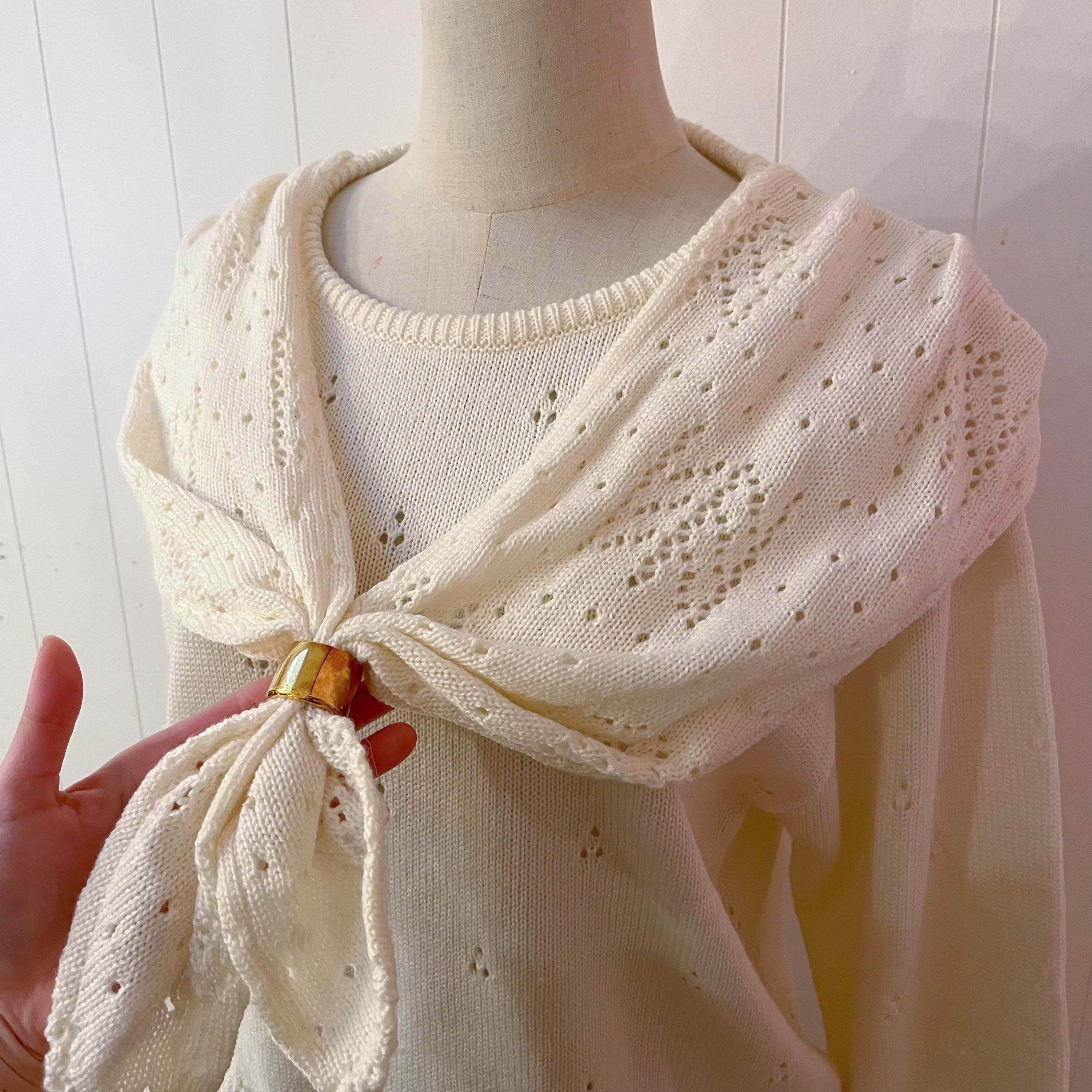 openwork sailor collar knit