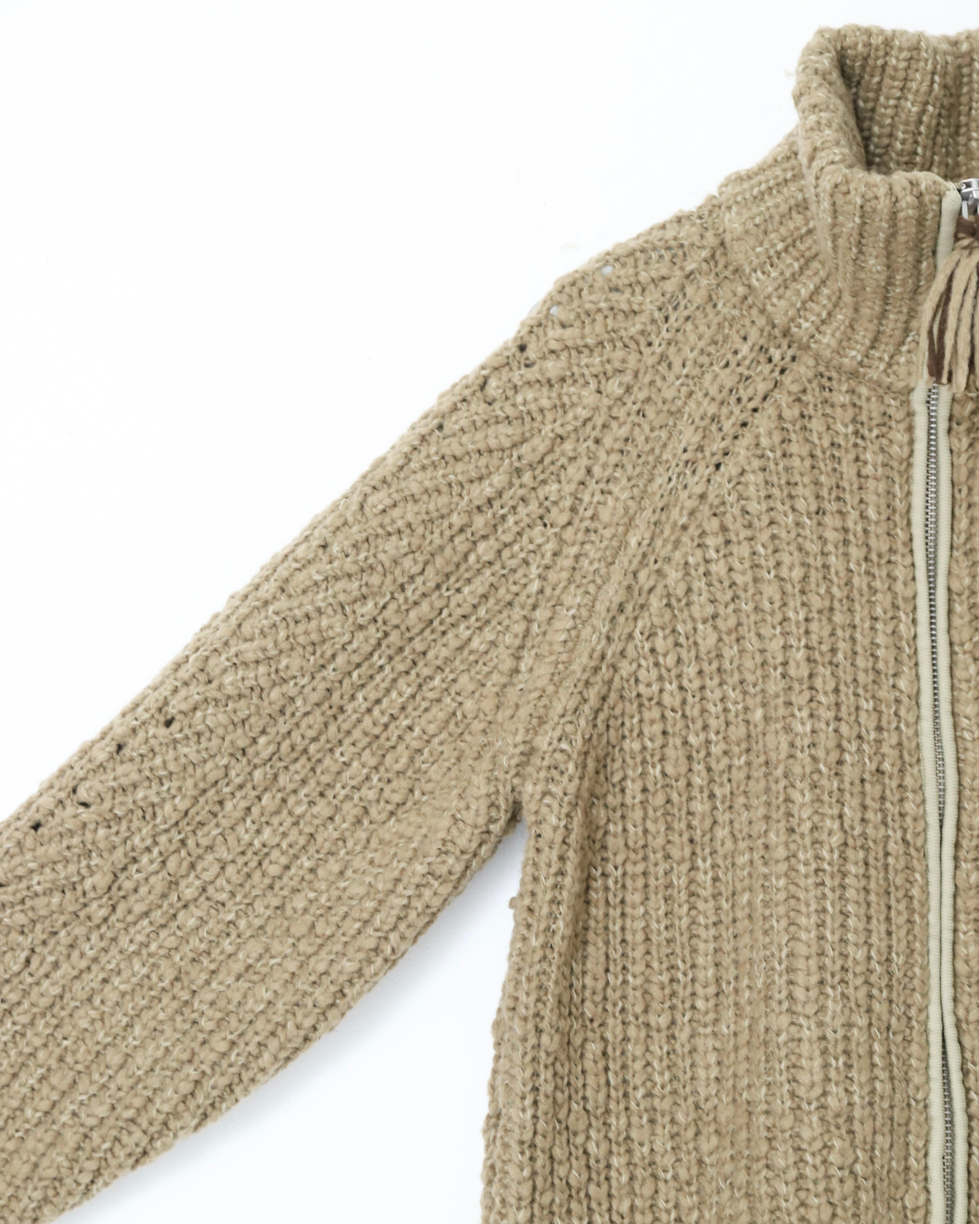 ラスト1点 | Fringed Knit Wool Jacket/フリンジニットウール