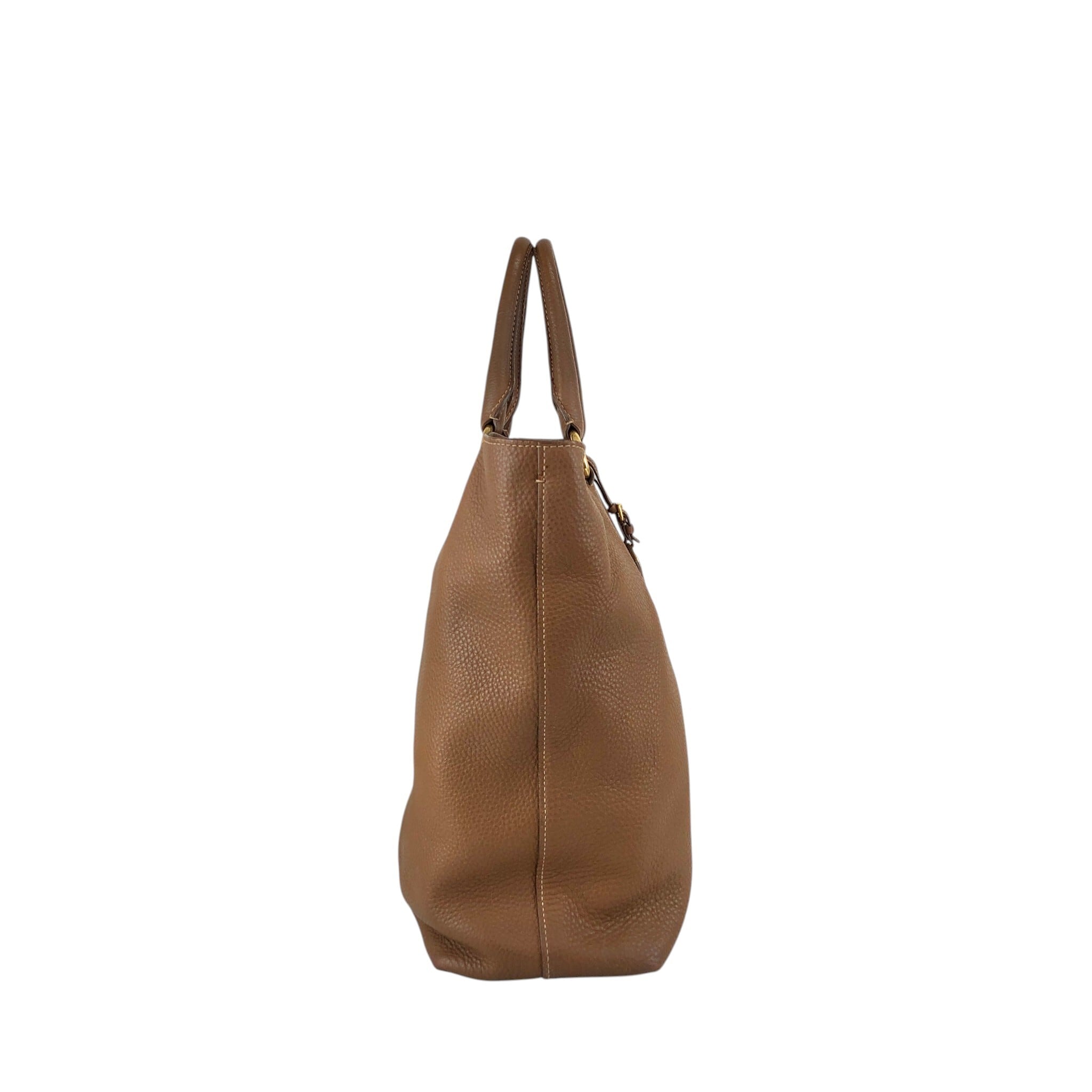 PRADA プラダ トートバッグ ブラウン ロゴ レザー 2way vintage