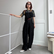 leather wallet multi shoulder bag/black