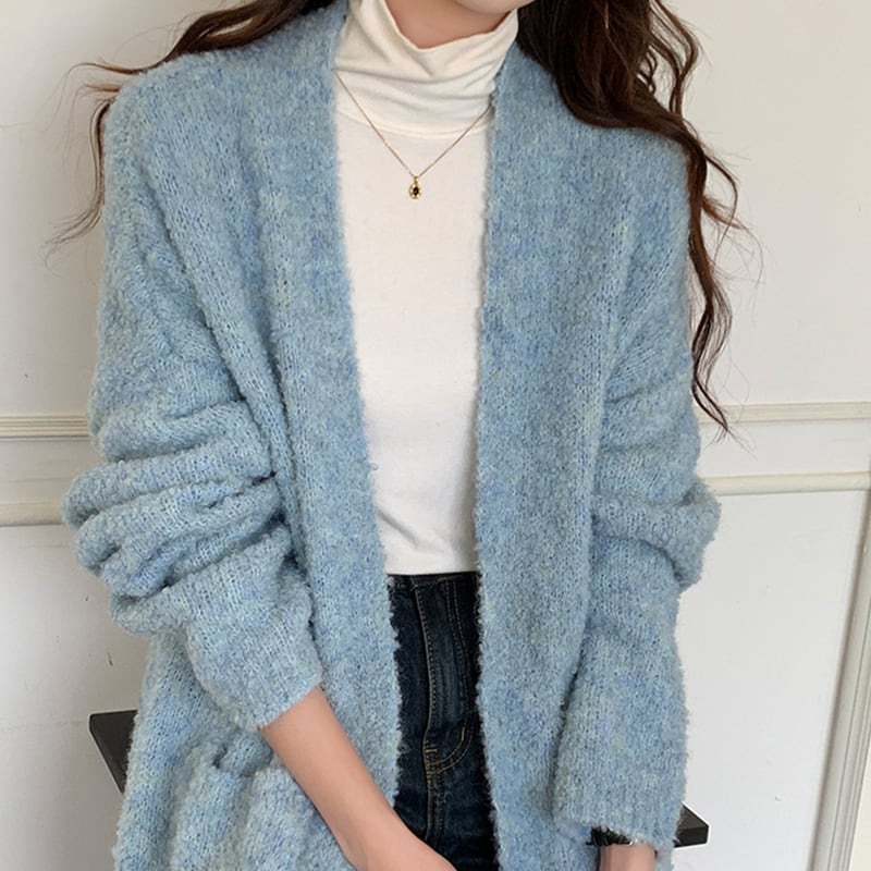 【outer】ロングニットカーディガン Q6580