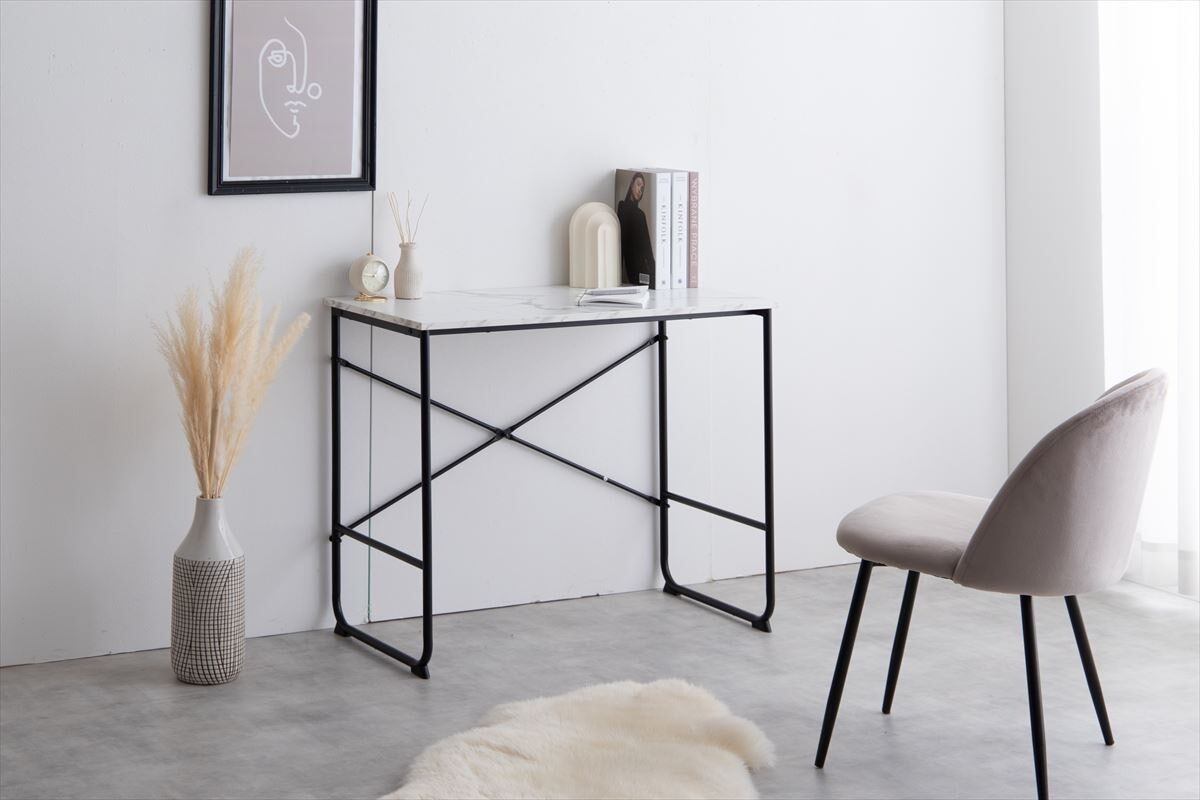 清潔感溢れる上品な佇まいの大理石柄デスク | TKSKSHOP☆送料無料☆