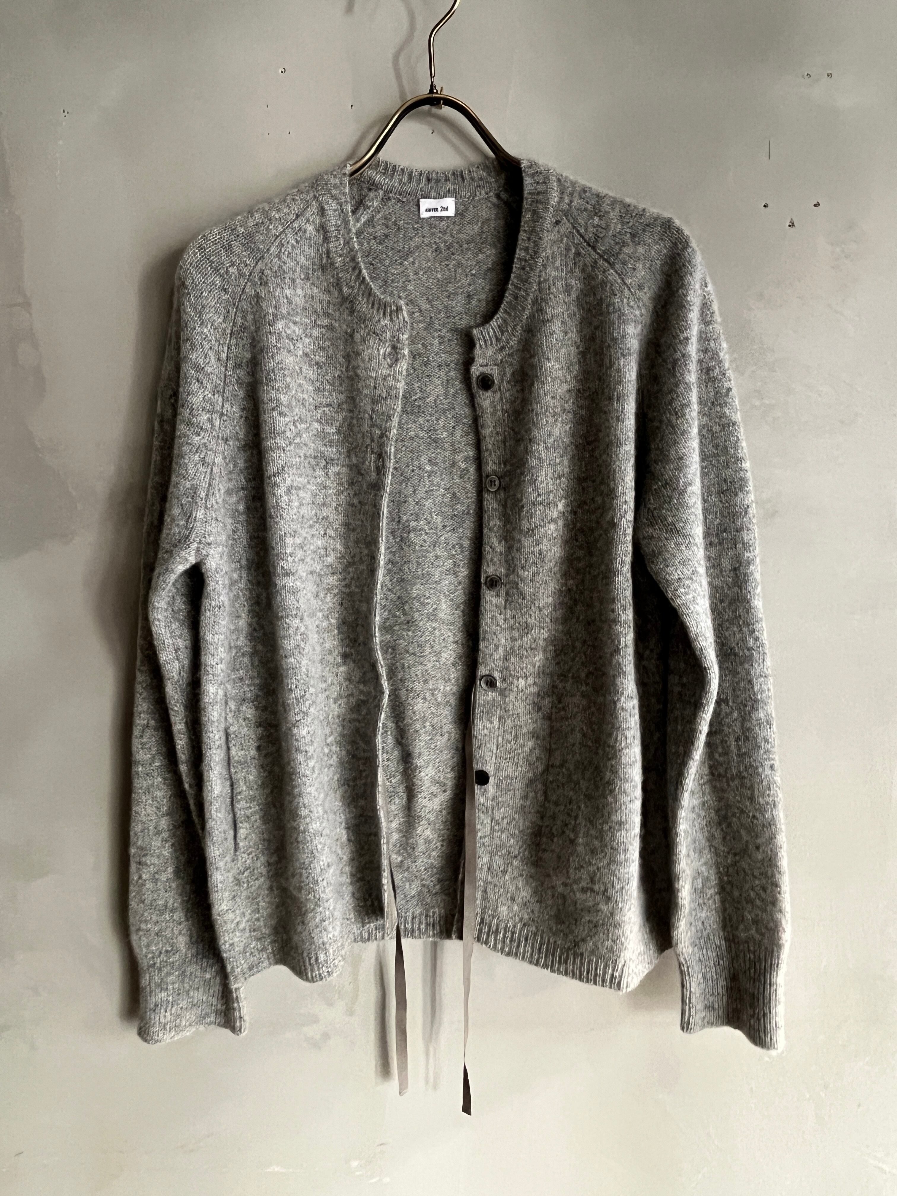 eleven 2nd｜ラムズウール&ヤク カーディガン｜グレー | 岡の oka no 