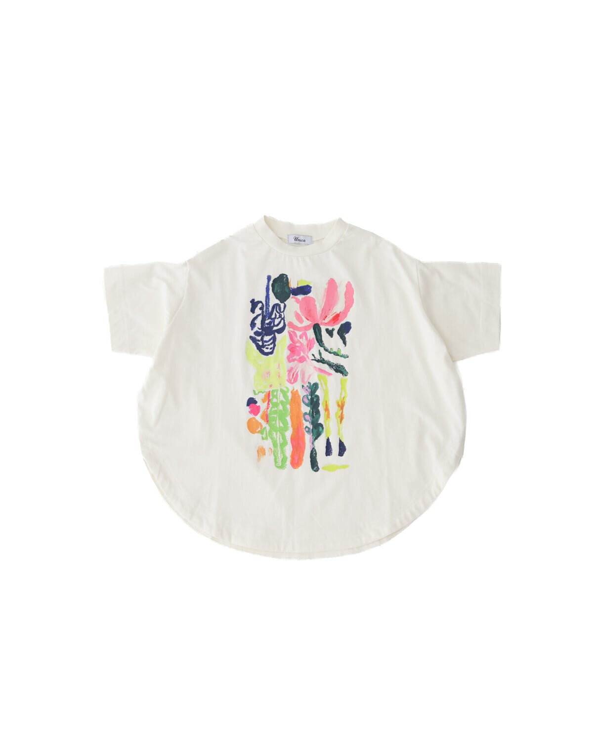 SALE★【solmu select】unica / フラワーアートサークルTシャツ(アイボリー)